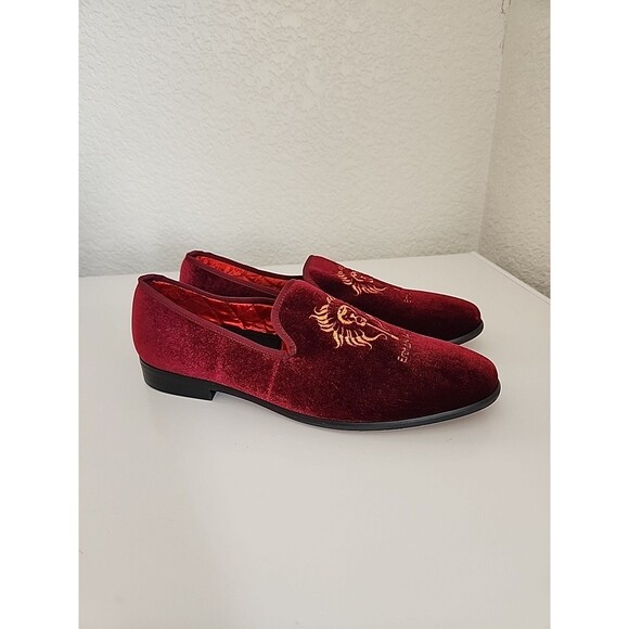 Erphpre Paul Men’s Slipper Maroon With Gold Lion, Inside Shoes House Size 47 New - Picture 2 of 8